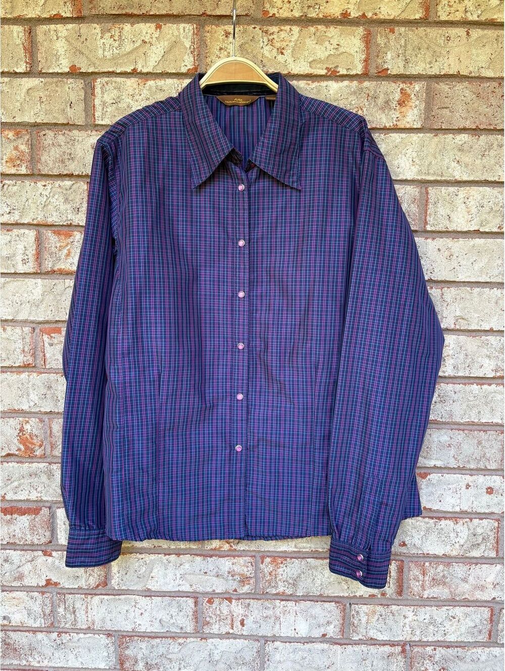AURA by Wrangler Purple Pearl Snap Shirt Size Xl